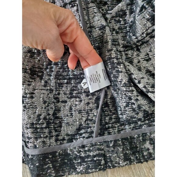 Eileen Fisher Metallic Jacquard Blazer Open Front Jacket In Size Large - Picture 4 of 7